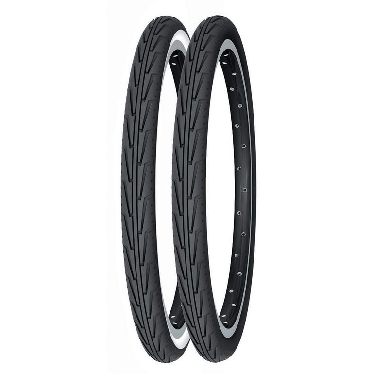 Cubierta Michelin Diabolo City 24x1-3/8 Acces Line Rigida Blanco/Negro