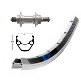 Rear Wheel Winora Exal ZX19 Quick Release 135mm 6/7s Matte Silver